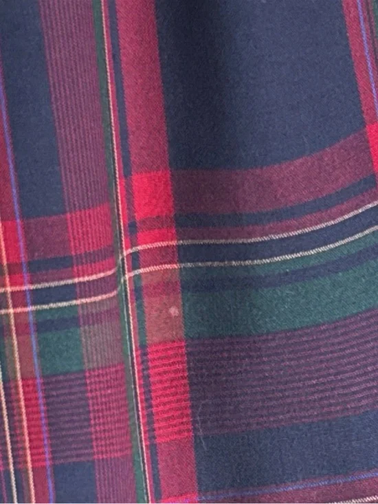 Vintage Pendleton Worsted Wool Plaid Midi Skirt Navy Red Green Pleated Size 10 - Picture 10 of 15